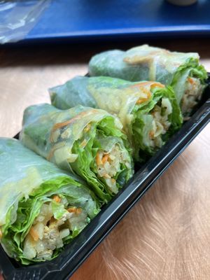Summer rolls at Loving Hut in San Jose
