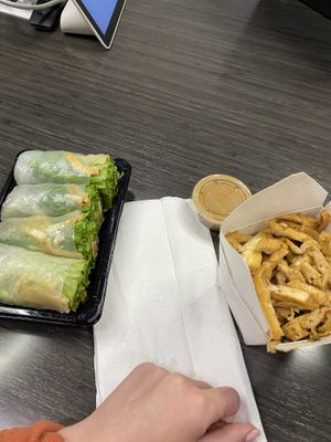 Spring rolls  at Loving Hut in San Jose