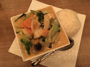Vegetarian curry (yellow) at The ThongLor Thai Restaurant in San Francisco
