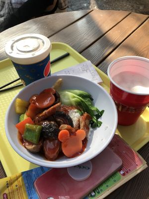 Vegetables with Sweet and Sour Sauce with Rice at Disney - Tangled Tree Tavern  in Shanghai