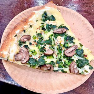 Vegan Mushroom, Kale, Ricotta Pizza  at Artistic Pizza in New York City