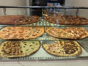 the front case is all vegan !  at Artistic Pizza in New York City