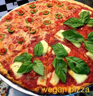 Artistic vegan pizza at Artistic Pizza in New York City