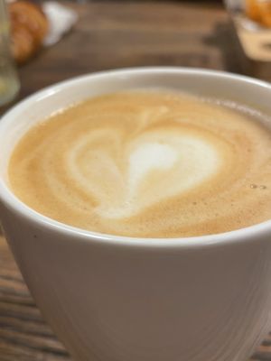 Oat milk cappuccino at Fitagain in Krakow