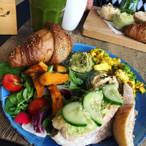 Vegan powder breakfast  at Fitagain in Krakow