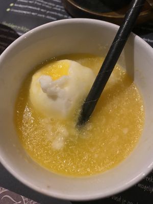 ‘Sjoom’: fresh orange juice with lemon sorbet at 't Zusje in Terneuzen