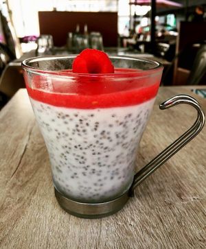 Vegan chia dessert. Photo by: Brasserie L'Instant on Facebook at Brasserie L'Instant in Ajaccio