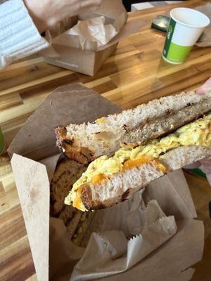 Vegan breakfast sandwich  at River Valley Co-op in Northampton