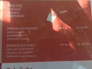 vegan side dishes at Ridimutak Beach in Nerezine