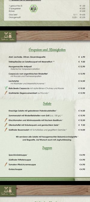 Vorspeisen at Südtiroler Stuben in Essen