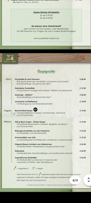 Hauptspeisen at Südtiroler Stuben in Essen