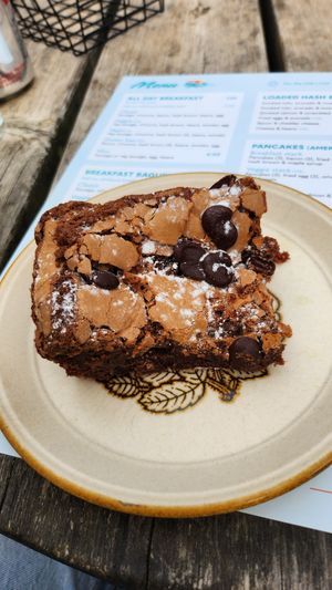 Vegan brownie at Cliff Top Cafe in Millbrook
