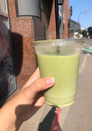 Matcha Latte with Oat milk at Leaves House || in Montreal