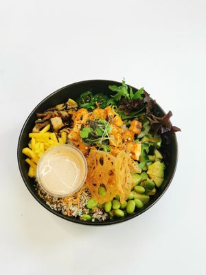 Spicy tofu Poké at Leaves House || in Montreal