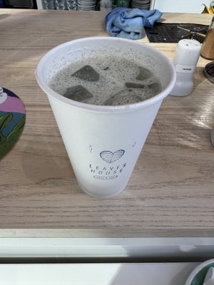 Lavender Oat Milk Latte  at Leaves House || in Montreal