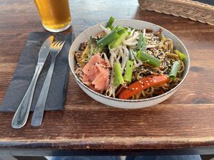 Seschuan "chicken" noodles  at Bracka 20 in Warsaw