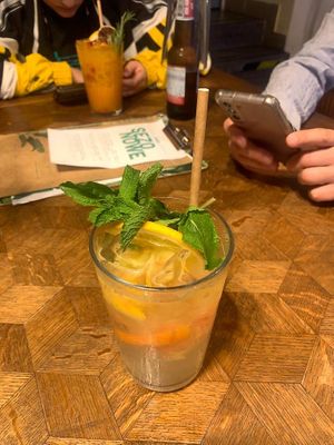 Homemade drinks with a lot of fruits at Bracka 20 in Warsaw