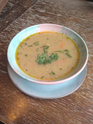 soup with lunch menu at Bracka 20 in Warsaw
