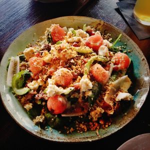 Salad with almond "feta" cheese at Bracka 20 in Warsaw