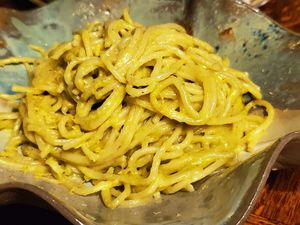 Pistachio pesto pasta at Bracka 20 in Warsaw