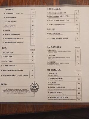 Drinks Menu Sep 2020 at Bracka 20 in Warsaw