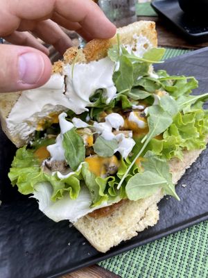 Focaccia sandwich at Urban & Veggie in Dubrovnik