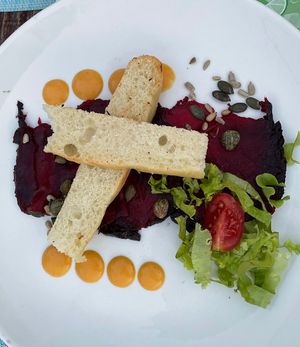 Beetroot carpaccio  at Urban & Veggie in Dubrovnik