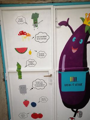 Arte no quintal do restaurante at Urban & Veggie in Dubrovnik