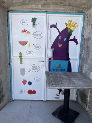 Some veggie puns   at Urban & Veggie in Dubrovnik