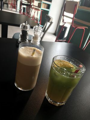Iced latte and fresh juice  at Urban & Veggie in Dubrovnik