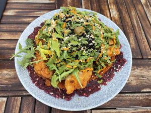 Plant Strong Pizza (pizza-but not in the traditional sense)  at Urban & Veggie in Dubrovnik