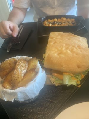 Fried potatoes and focaccia  at Urban & Veggie in Dubrovnik