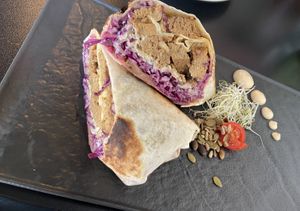 Kebab with super moist and tasty seitan    at Urban & Veggie in Dubrovnik