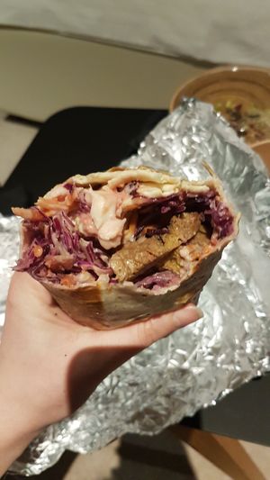 Seitan wrap with vegan mayo and red cabbage, picture doesn't do it justice though, it was super good at Urban & Veggie in Dubrovnik