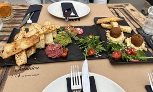 Dips and patties  at Urban & Veggie in Dubrovnik