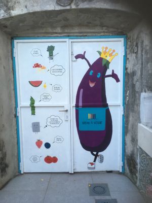 Outdoor courtyard at Urban & Veggie in Dubrovnik