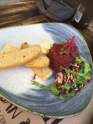 Eggplant beet tartar at Urban & Veggie in Dubrovnik