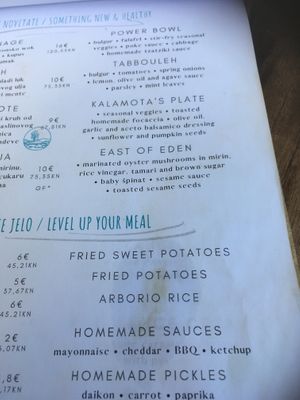 Menu at Urban & Veggie in Dubrovnik