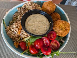 Falafel bowl, huge portion and very good! at Urban & Veggie in Dubrovnik