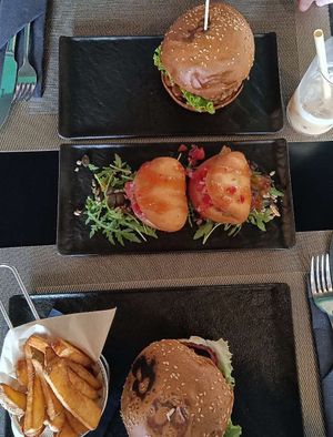 Burgers & bao buns. at Urban & Veggie in Dubrovnik