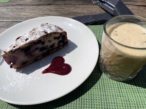 Blueberry lemon cake and iced coffee   at Urban & Veggie in Dubrovnik