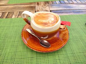 Café con leche de soja at Urban & Veggie in Dubrovnik