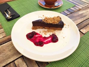 Tarta de chocolate y plátano at Urban & Veggie in Dubrovnik