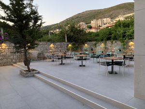 Outdoor terrace in the back at Urban & Veggie in Dubrovnik
