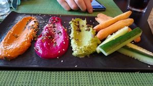 Trio of spreads at Urban & Veggie in Dubrovnik