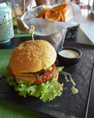 Vegan burger at Urban & Veggie in Dubrovnik
