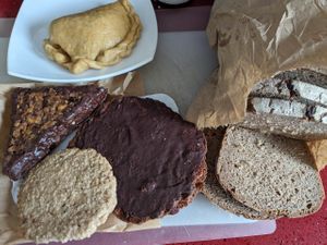 Treats, empanada and rye bread at Das Brot in Sevilla