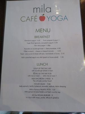 Menu 1/2 at Mila in Godalming