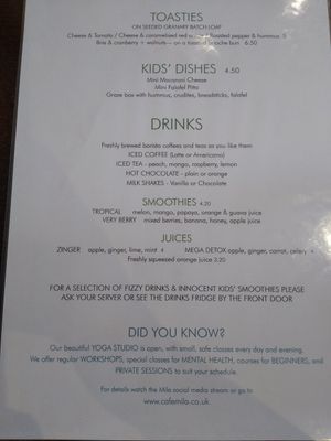 Menu 2/2 at Mila in Godalming