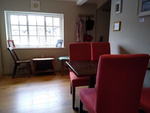 Some of the upstairs seating at Mila in Godalming